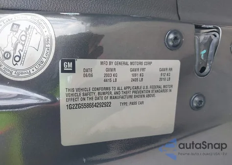 2006 Pontiac G6 from USA, damaged, VIN 1G2ZG558664292922